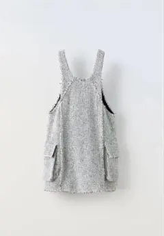 ZARA テクスチャー素材　ジャンパースカート