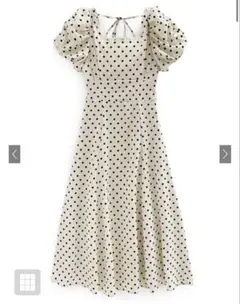 グレイル　ドット柄バルーンスリーブフレアワンピース[ru1163]