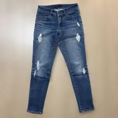 【GORGE】Mサイズ ダメージ デニム スキニー ライトブルー