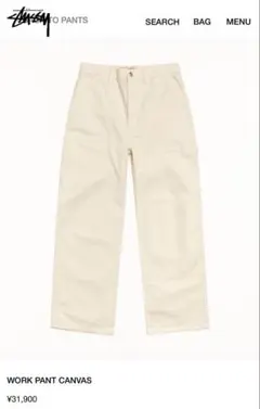 STUSSY WORK PANT CANVAS BAJA PRINT - メルカリ