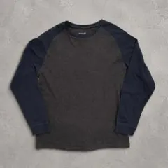 古着 pierre cardin ラグラン長袖カットソー ダークグレーのサムネイル