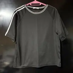 ライン入り 半袖 Tシャツ ブラック