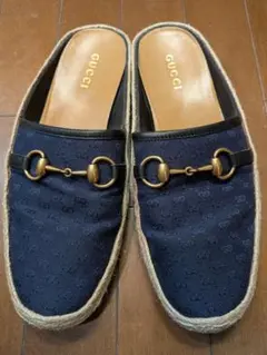GUCCI グッチ エスパドリーユ スリッポン ブルー - メルカリ