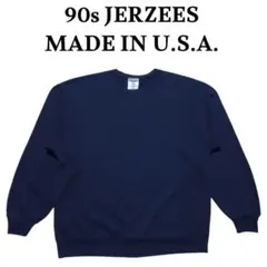 90s JERZEES USA製 無地スウェット ネイビー ジャージーズブランク