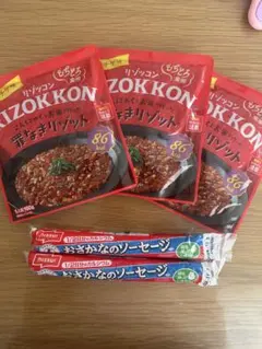 罪なきリゾット チゲ味 3袋 ＆ おさかなのソーセージ 2本 セットのサムネイル