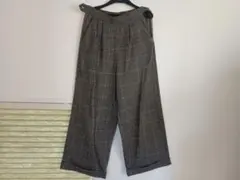 AMERICANHOLIC　ブラウン・グレー系チェック ワイドパンツ　秋冬