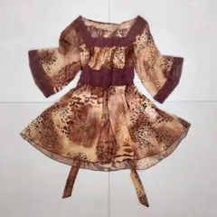 00s y2k♡平成ギャル♡レオパード チュニック レース ヴィンテージ 美品のサムネイル