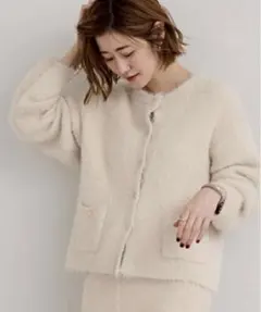 シャギーニットカーディガン