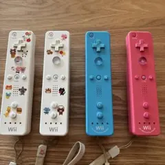 Wii リモコン　モーションプラス内蔵 青 ピンク 4個セット　ストラップ付
