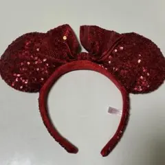 ディズニーカチューシャ　スパンコール 赤
