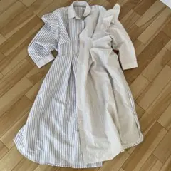 KBF ストライプ ロングシャツワンピース