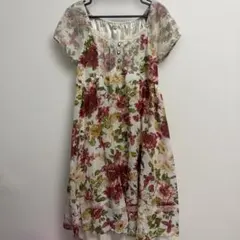 axes femme フラワープリント 半袖 ワンピース Mのサムネイル