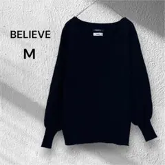BELIEVE ビリーヴ ニット セーター 黒 Mサイズ レディース