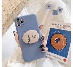 プードル ポップソケット iPhone11ケース スマホグリップ