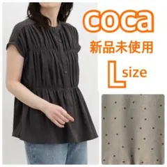 ハニーズ Honeys シャーリング使いブラウス ドット Lサイズのサムネイル