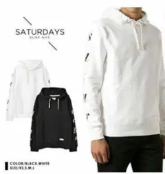 【SATURDAYS SURF NYC サタデーズ サーフ】ロゴパーカー Ｌ 白