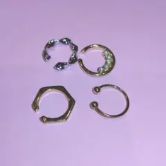 イヤーカフ 4点セット シルバー ゴールド