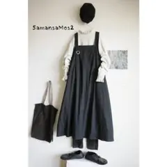 新品：SM2 サマンサモスモス　エプロンワンピース　ブラック