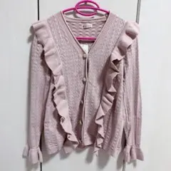 アクシーズファム　axes femmeフリルニットカーディガン　ピンク　新品