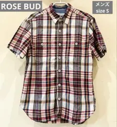 【美品】ROSE BUD COUPLES チェック 半袖シャツ メンズSのサムネイル