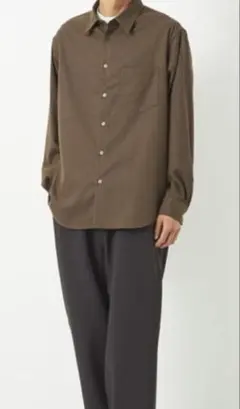 greenlabel TRフラノ ジャストルーズ レギュラーカラー シャツ