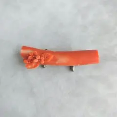 サンゴ　桃色珊瑚　紫陽花　帯留　Y4　工芸品　着物　アンティーク　浴衣　和装