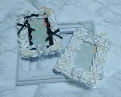 ハンドメイド　硬質ケース　トレカケース　ホイップデコ　推し活　白　黒