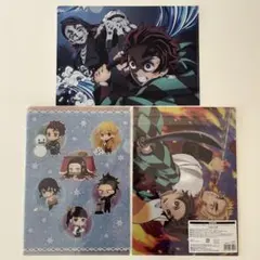 新品★鬼滅の刃 クリアファイル 3点セット 炭治郎 煉獄 魘夢 禰豆子 無限列車