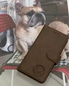 iphone14promaxフレンチブルドック焼印手帳ケース