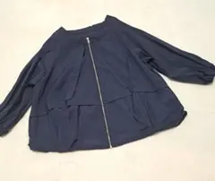 ドゥクラッセ　ネイビー　七分袖シアーパーカー　size9のサムネイル