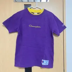 Champion チャンピオン ロゴ刺繍Tシャツ 紫
