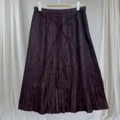 VINVERT プリーツスカート 紫 11AR フレア 膝丈 春 上品 人気