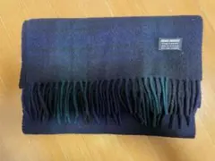 Brooks Brothers カシミヤ タータンチェック マフラー ネイビー