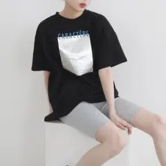 LIAN メタリック箔プリントビックTシャツ リアン