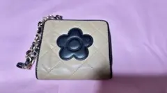 MARY QUANT 二つ折り財布 ベージュ/ブラック