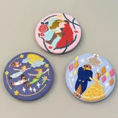 ディズニー 刺繍缶バッジ 3種セットのサムネイル