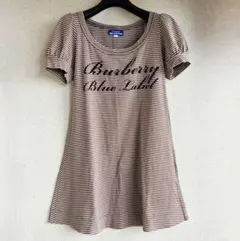 BURBERRY BLUE LABEL ロゴ ボーダーワンピ 38 チュニック