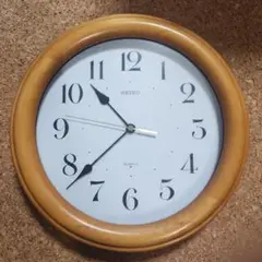 SEIKO 掛時計 木製フレーム 直径30cm