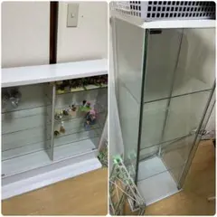 梱包/発送たのメル便】 デトルフ IKEA ガラス扉キャビネット イケア