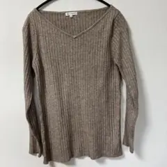 ザ　スーツカンパニー　ベージュブラウン Vネック 長袖ニット 38サイズ　M