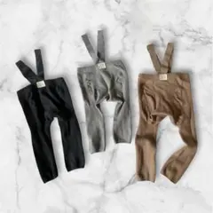 FunnyLazybones サスペンダーレギンス３色＋白ロンパース４点セット