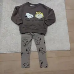 かわいいスヌーピー裏起毛 トレーナーとパンツセット