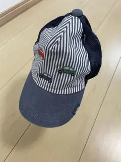 familiarストライプ柄 車刺繍 キャップ