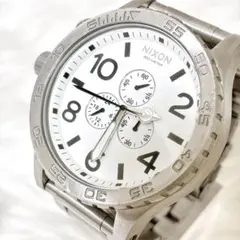 NIXON 51-30 ホワイト クロノグラフ デイト メンズ腕時計 大型ケース 