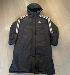 adidas ブラック　ベンチコート 150cm フード付　キッズ　中ボア