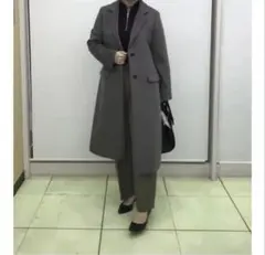 グレー　チェスターコート