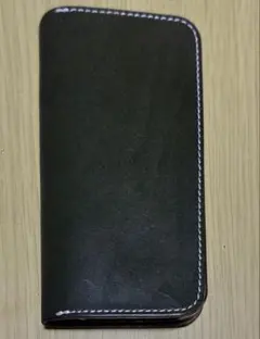 iPhone 12 / 12 Pro対応ケース 手帳型 牛革 モスグリーン