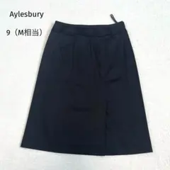 アリスバーリー Aylesbury ひざ丈スカート 黒 無地 M相当 ビジネス◎のサムネイル
