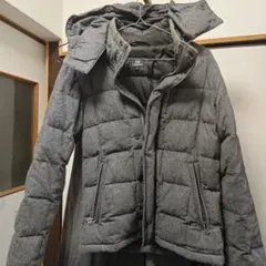 グレー キルティング ダウンジャケット