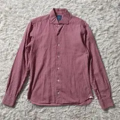 美品】バルバ　長袖シャツ　DANDY LIFE　カッタウェイ　ギンガムチェック